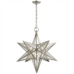 Luminara Star Chandelier – Brass & Glass Starburst Pendant Light