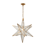 Luminara Star Chandelier – Brass & Glass Starburst Pendant Light