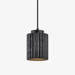 Nero Ridge Pendant Light – Black Travertine Modern Hanging Lamp