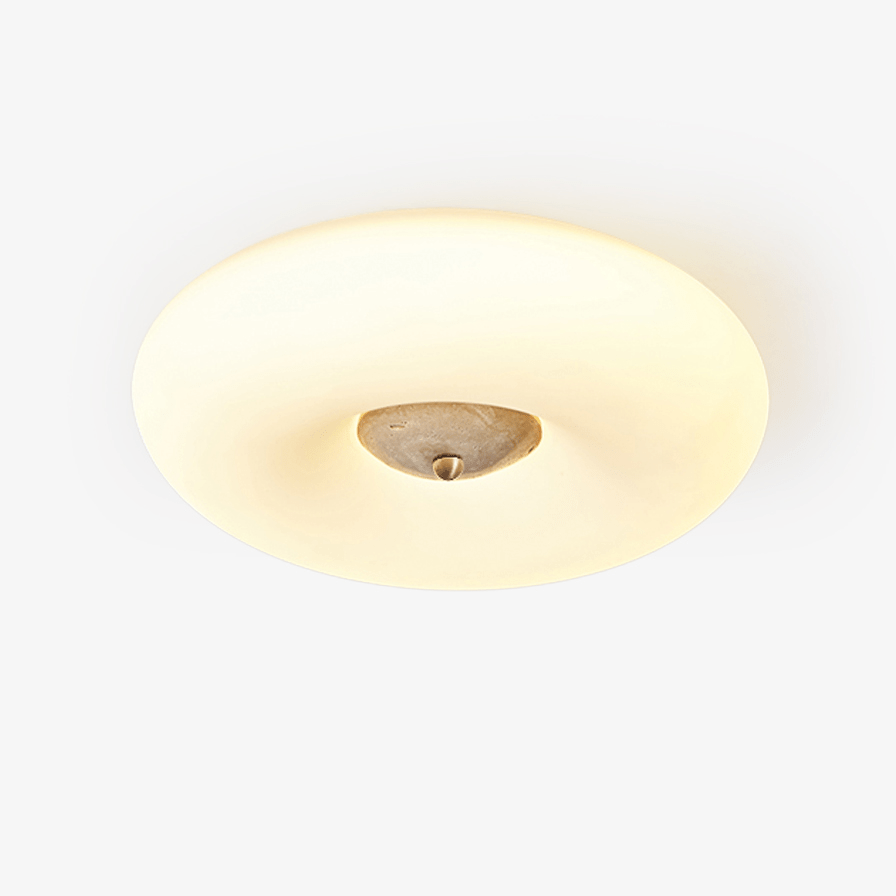 Solis Ring Ceiling Light in Natural Travertine | Modern Flush Mount LED