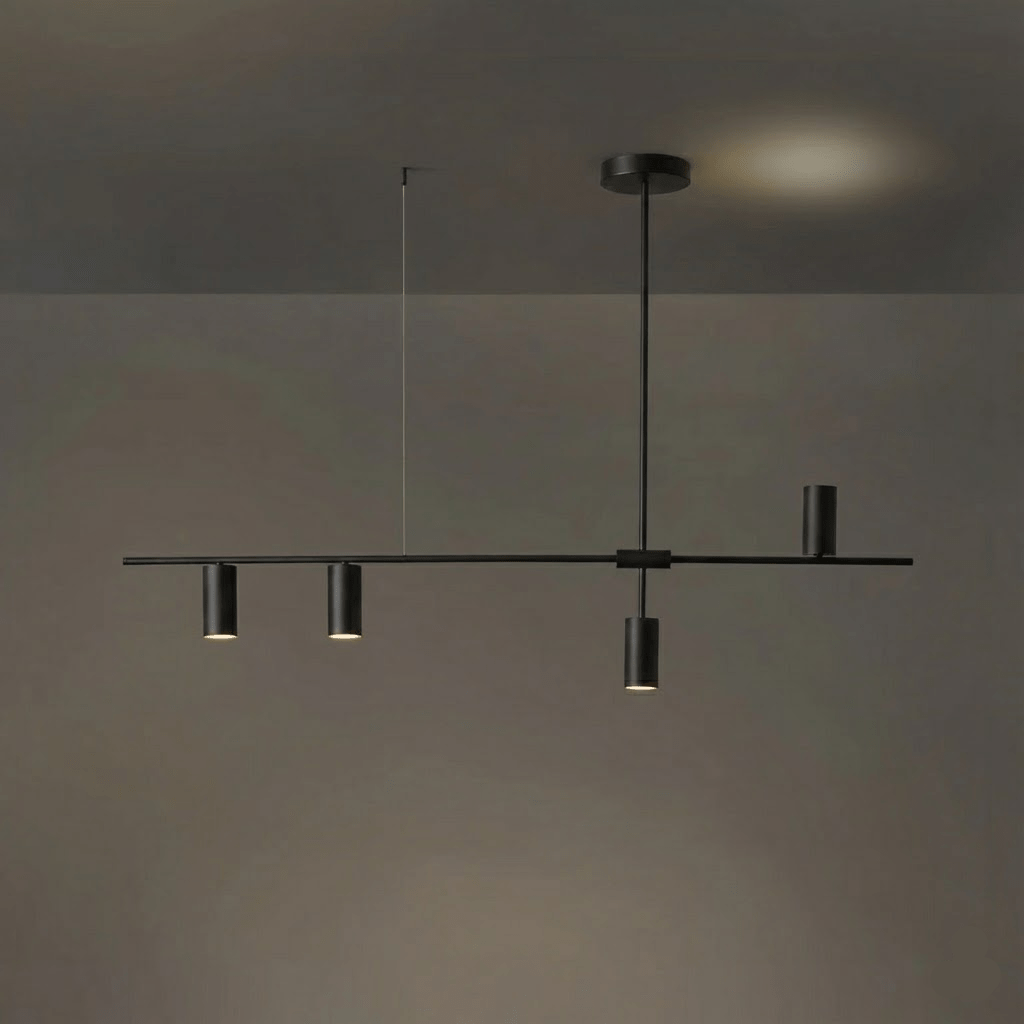 Cassandra Linear Chandelier – Modern Gold & Black Pendant Light for Kitchen Island