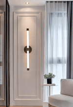 Brilline Vertical LED Wall Sconce in Brass Finish for Modern Interiors