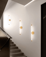 Brilline Vertical LED Wall Sconce in Brass Finish for Modern Interiors
