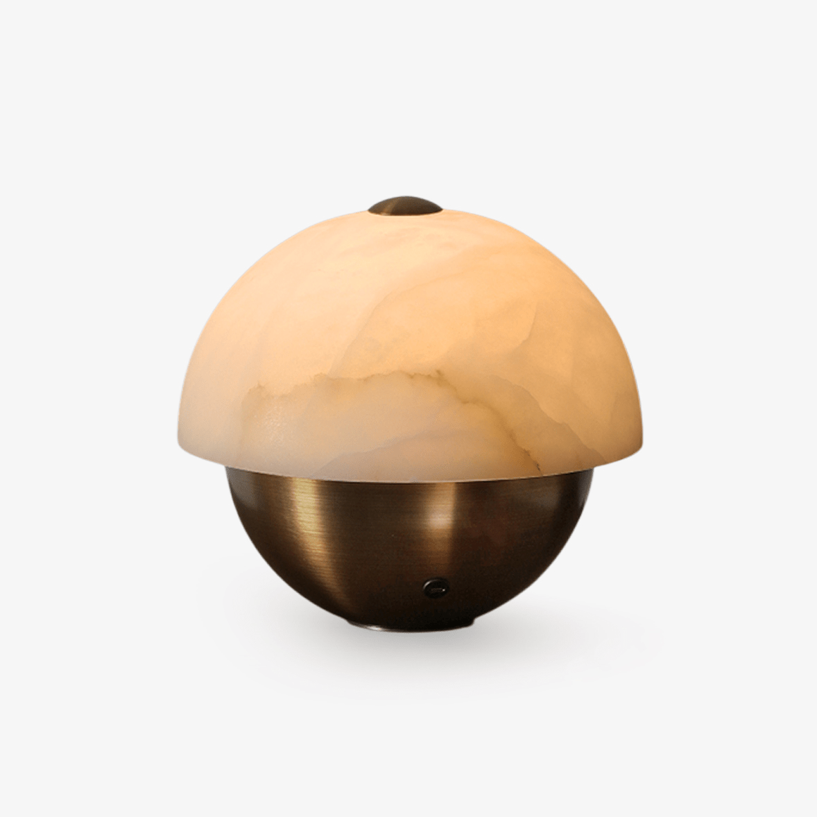 Luna Stone Mini Alabaster Table Lamp with Brass Base