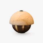 Luna Stone Mini Alabaster Table Lamp with Brass Base
