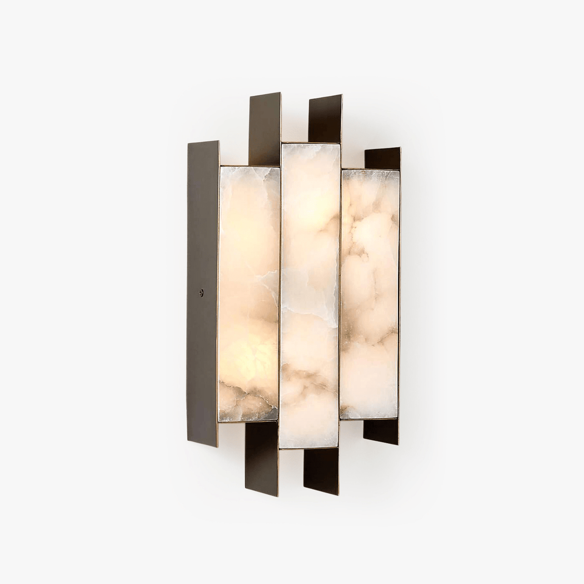 Folded Alabaster Panel Sconce — Modern Wall Light with Natural Stone