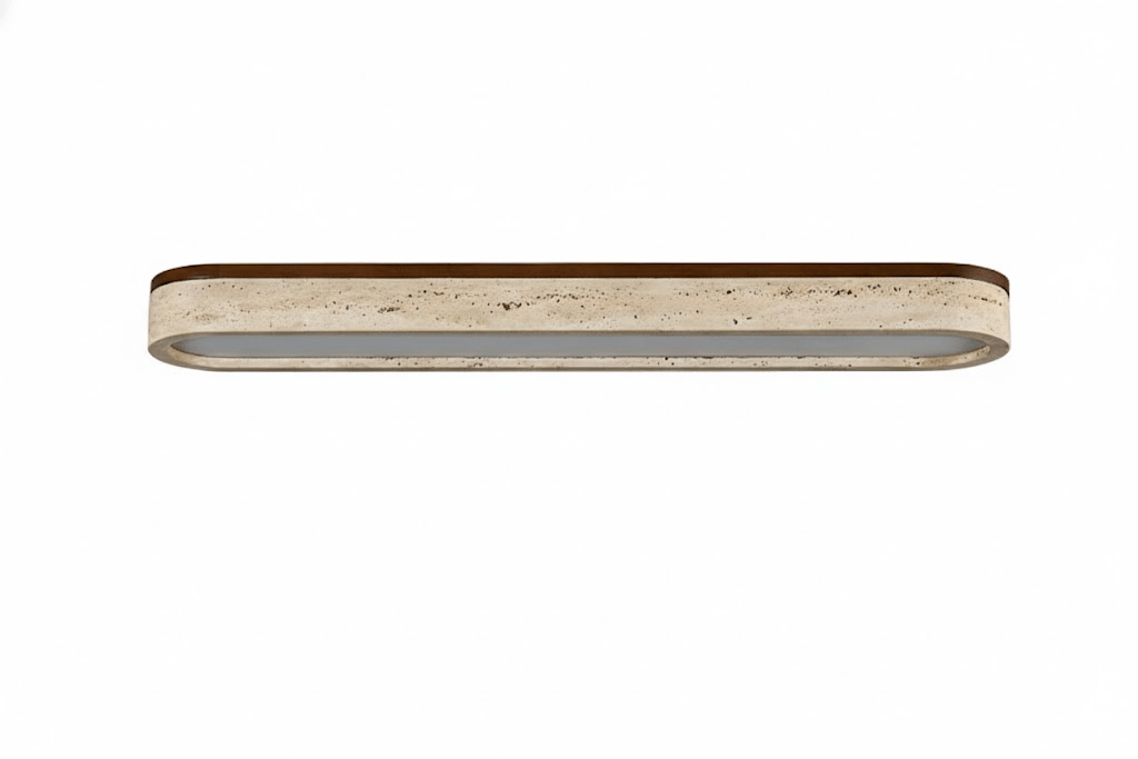 Strata Vein Linear Ceiling Light in Yellow Travertine