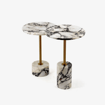 Marble Duo Side Table Set with Brass Accents for Modern Interiors
