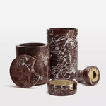 Rosso Levanto Marble Vessel Sculptural Table Lamp