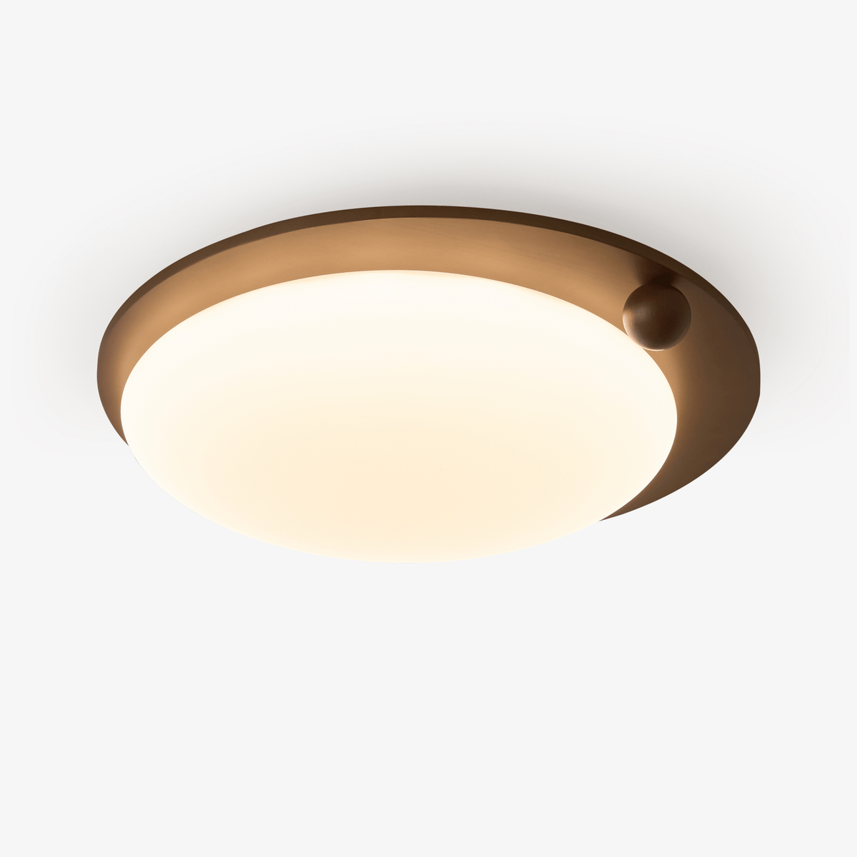 Walnut Wood Accent LED Flush Mount Ceiling Light