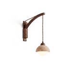 Tavon Cantilever Wall Sconce in Walnut and Travertine