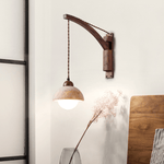 Tavon Cantilever Wall Sconce in Walnut and Travertine