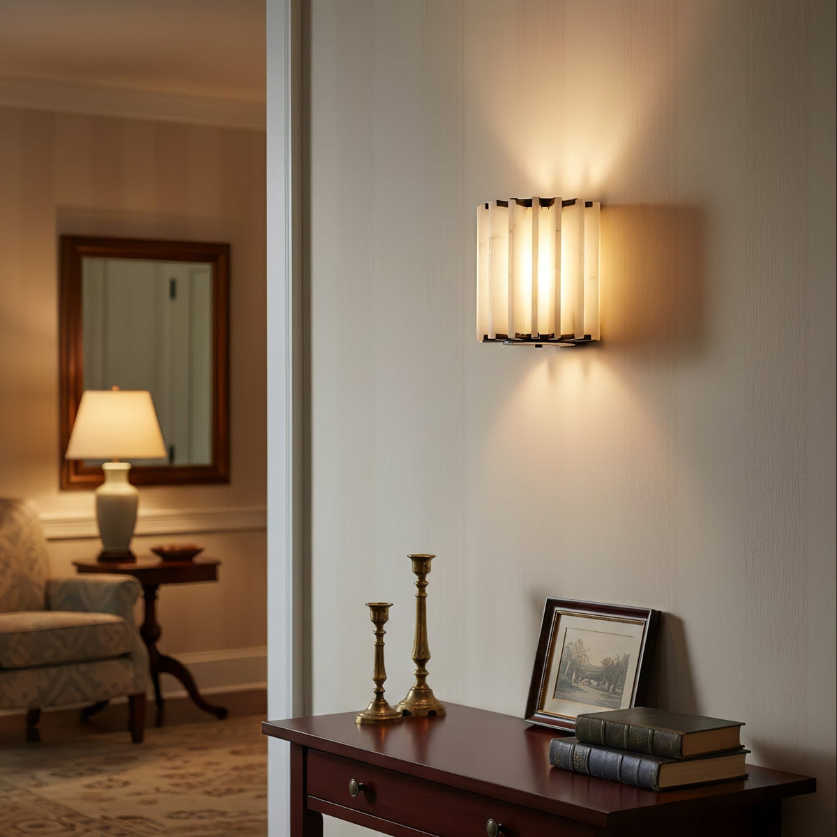 Altrix Alabaster Wall Sconce – Modern Stone Ambient Light