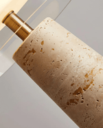Strata Table Lamp in Yellow Travertine with Smoked Glass Shade