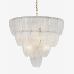 Layered Glass Petal Chandelier – Modern Brass & Glass Pendant Light for Dining Room and Living Room
