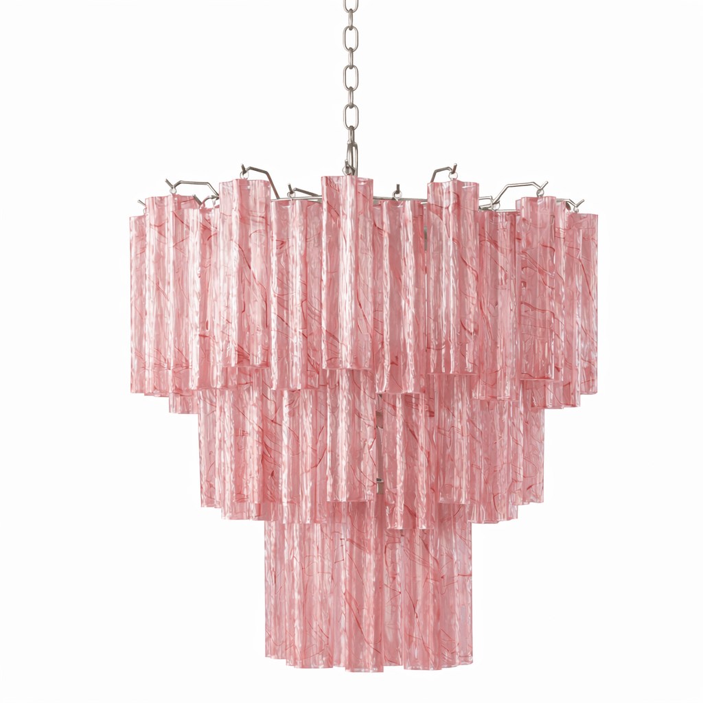 Frostveil Glass Chandelier – Modern Waterfall Pendant Light for Dining Room and Living Room