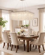 Crystal Frame Chandelier – Modern Geometric Pendant Light for Dining Room and Living Room