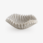 Fluted Marble Catchall Tray with Sculptural Fold Design
