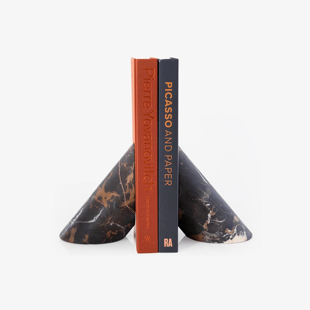 Sculptural Marble Bookends in Natural Stone for Modern Interiors