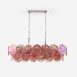Marisca Modern Glass Chandelier with Pink and Amber Discs