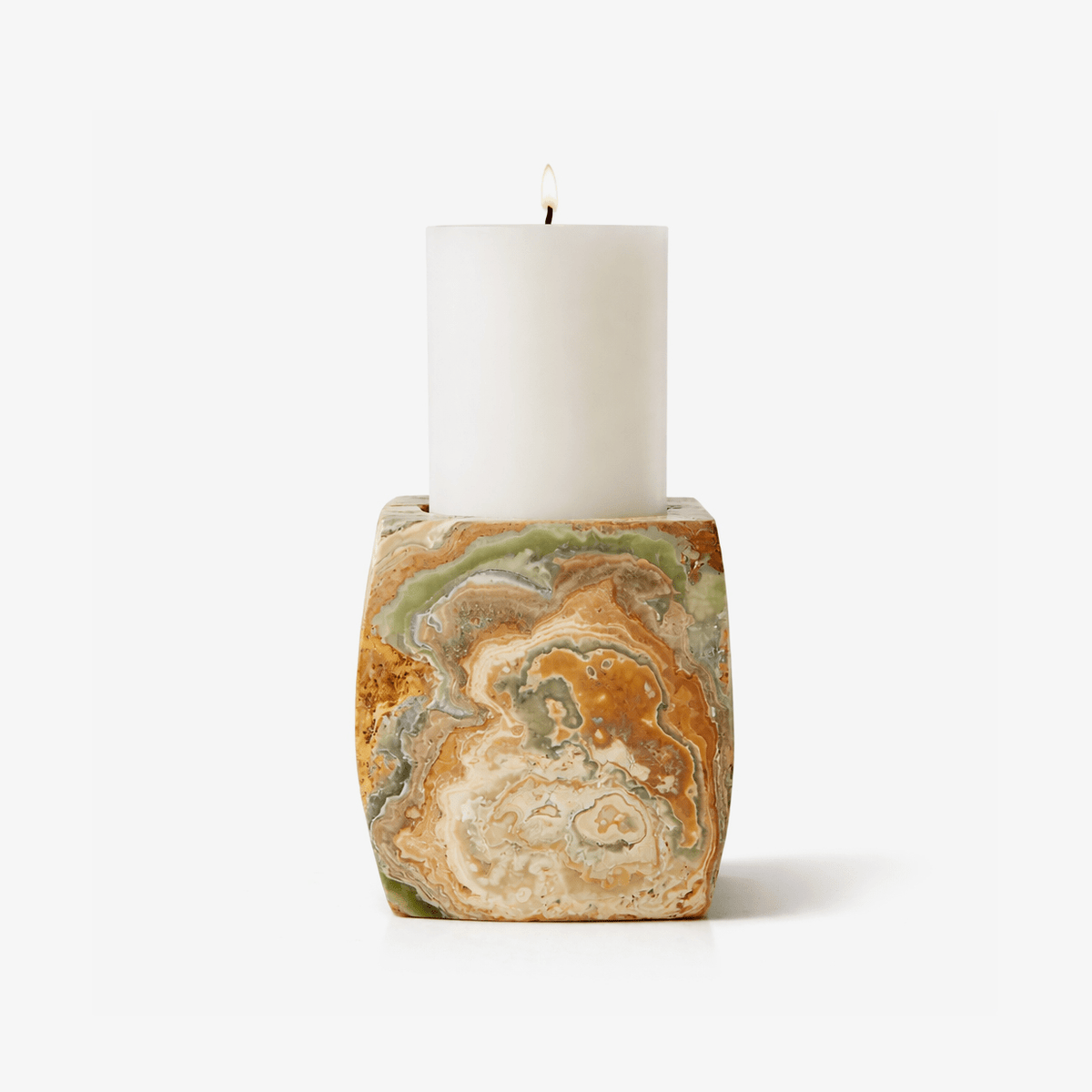 Elara Agate Candle Holder – Natural Stone Table Decor