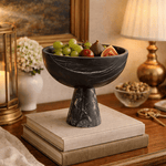 Rowan Stone Display Bowl – Sculptural Marble & Travertine Decor Accent