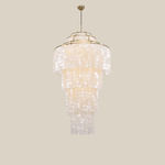 Nerida Shell Chandelier — Natural Shell & Gold Ring Pendant Light