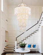 Nerida Shell Chandelier — Natural Shell & Gold Ring Pendant Light