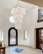 Nerida Shell Chandelier — Natural Shell & Gold Ring Pendant Light
