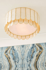 Aurelia Capiz Shell Ceiling Light in Brushed Gold