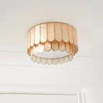 Aurelia Capiz Shell Ceiling Light in Brushed Gold