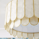 Aurelia Capiz Shell Ceiling Light in Brushed Gold
