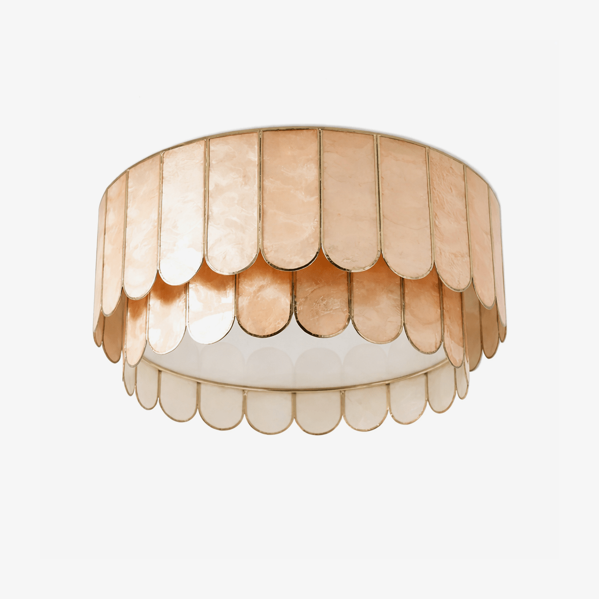 Aurelia Capiz Shell Ceiling Light in Brushed Gold