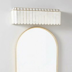 Aurelia Capiz Shell Wall Sconce with Brass Frame
