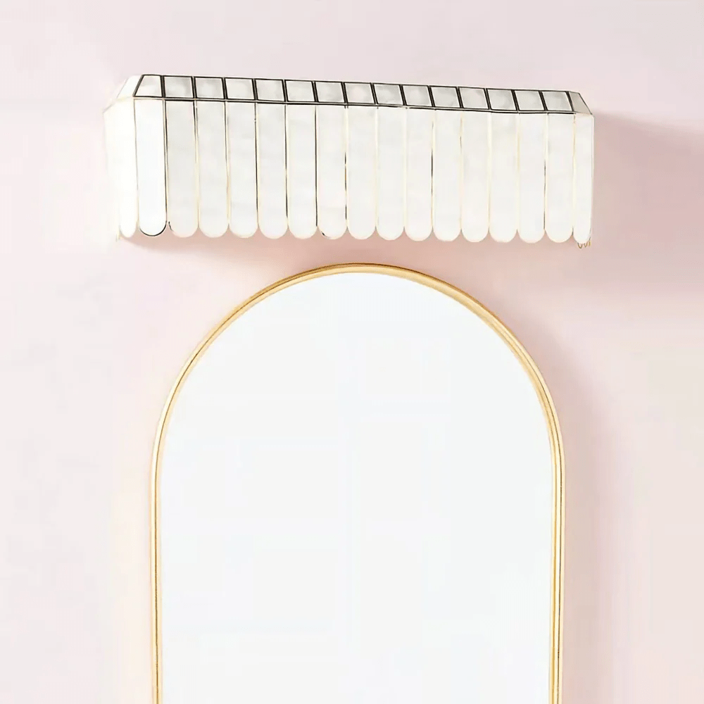 Aurelia Capiz Shell Wall Sconce with Brass Frame