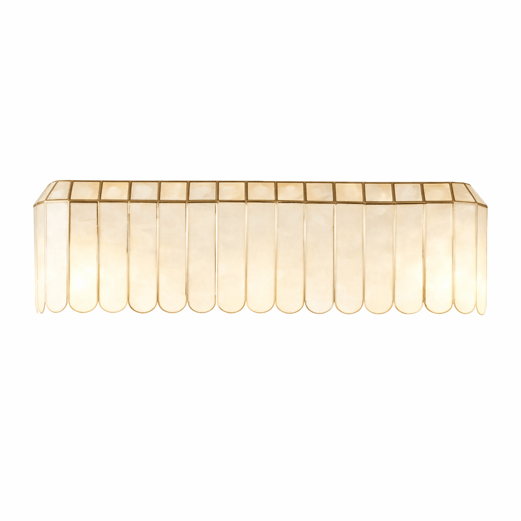 Aurelia Capiz Shell Wall Sconce with Brass Frame