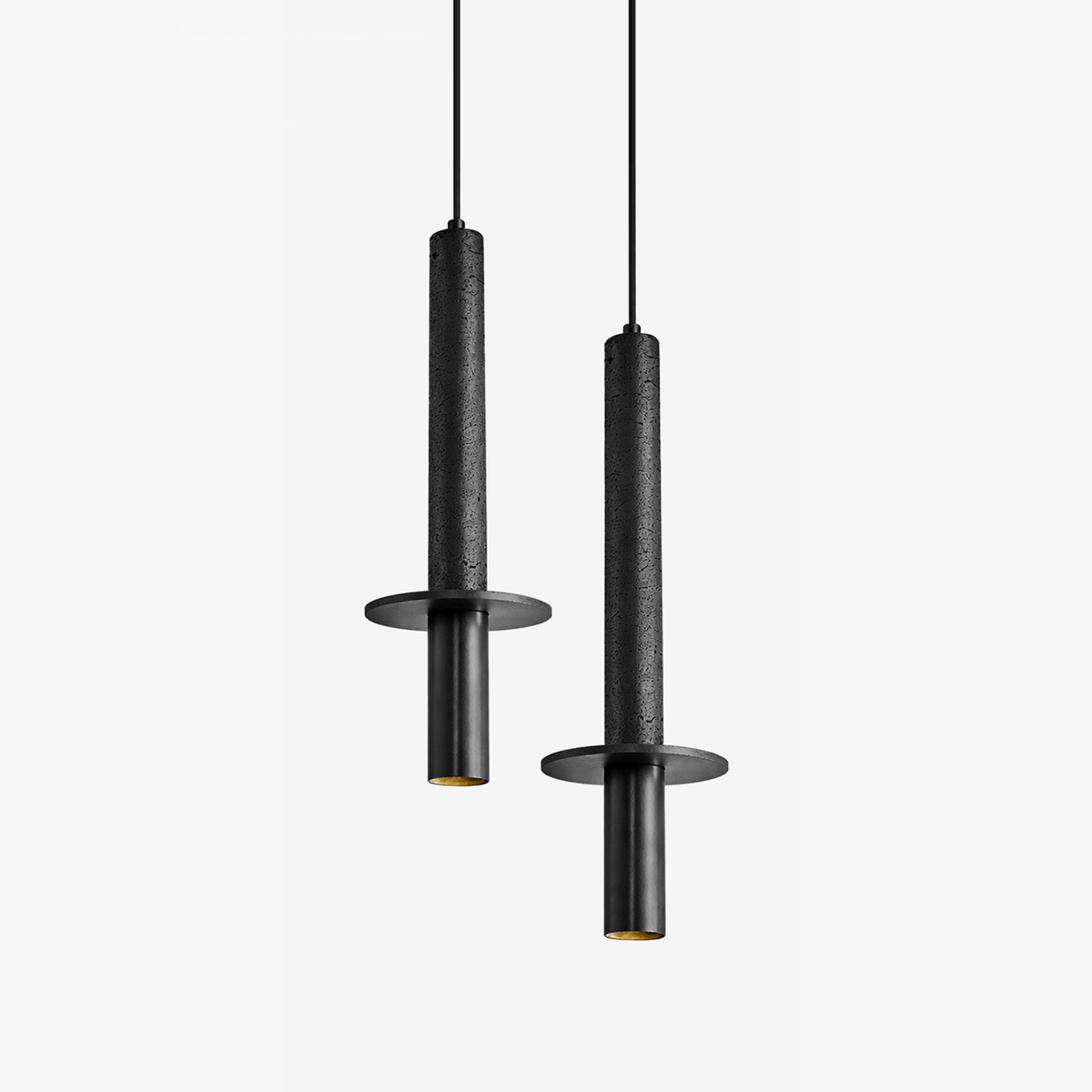 Nova Pendant Light in Black Travertine – Modern Minimalist Ceiling Lamp