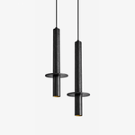 Nova Pendant Light in Black Travertine – Modern Minimalist Ceiling Lamp