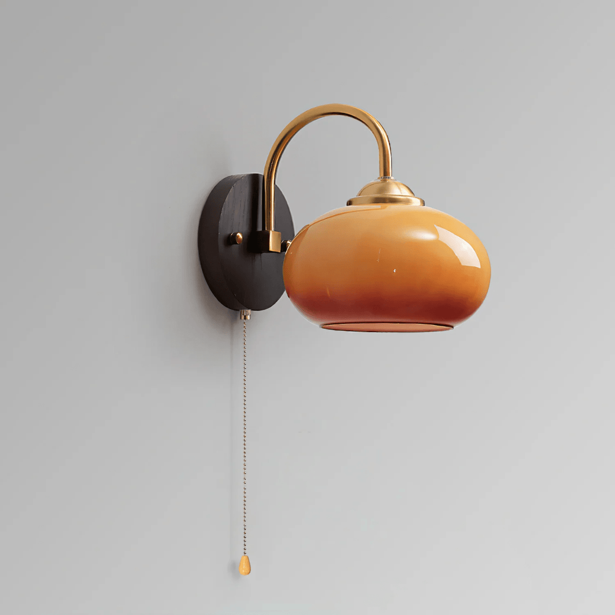 Nilo Wall Sconce in Amber Glass and Brass for Modern Interiors