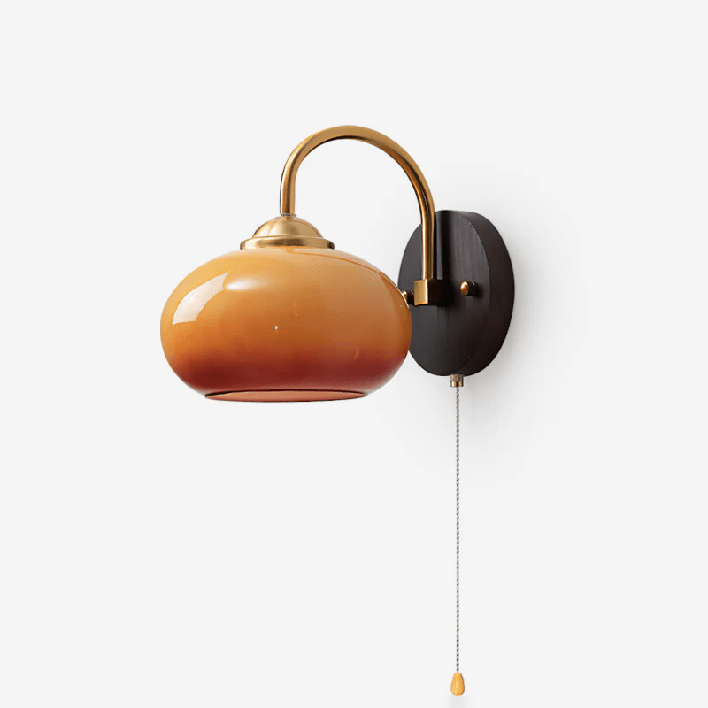 Nilo Wall Sconce in Amber Glass and Brass for Modern Interiors