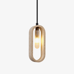 Onda Travertine Pendant Light – Natural Stone Oval Pendant Lamp