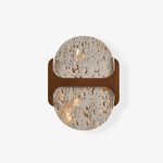 Liora Travertine Wall Sconce with Walnut Accent – Modern Organic LED Wall Light