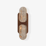 Isla Travertine Wall Sconce with Walnut Accent