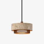 Riva Travertine Pendant Light – Natural Stone Designer Hanging Lamp
