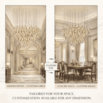 Vitara Glass Drop Chandelier — Amber Gothic LED Pendant