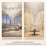 Diamond Cloud Crystal LED Chandelier, Modern Geometric Pendant Light for Dining Room and Hotel