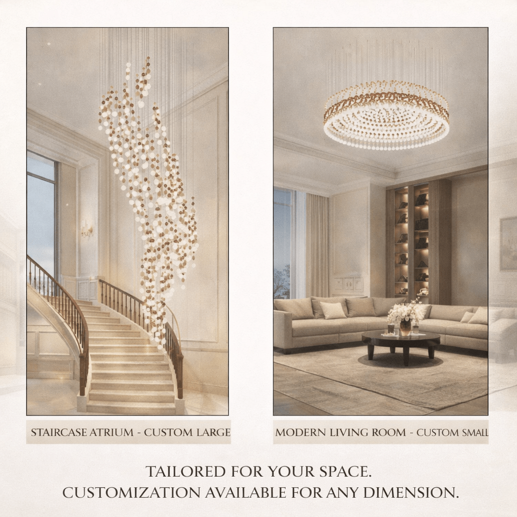 Pearl Curtain Crystal LED Chandelier – Modern Designer Hanging Light