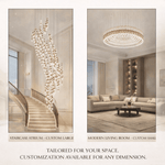 Pearl Curtain Crystal LED Chandelier – Modern Designer Hanging Light