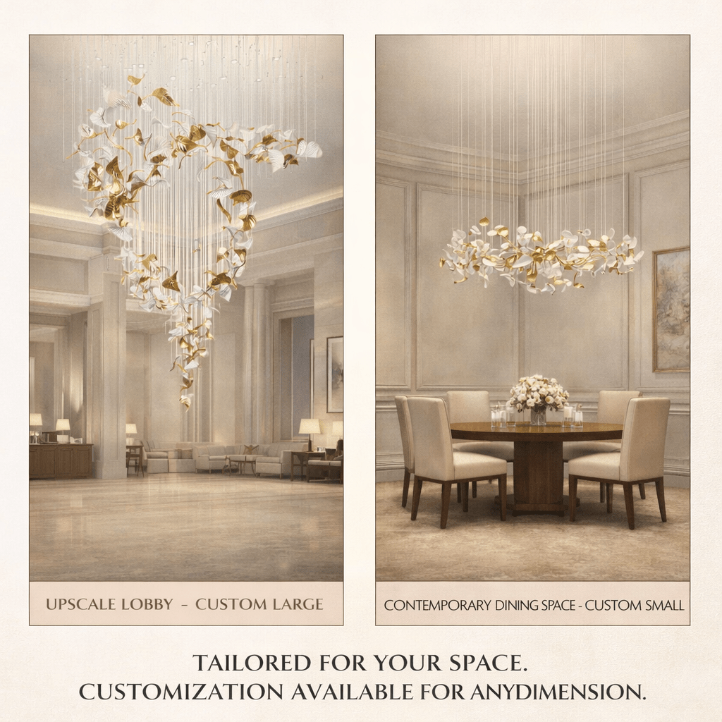 Linden Leaves Crystal LED Chandelier | Modern Linear Pendant Light for Dining Room and Foyer