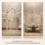 Linden Leaves Crystal LED Chandelier | Modern Linear Pendant Light for Dining Room and Foyer